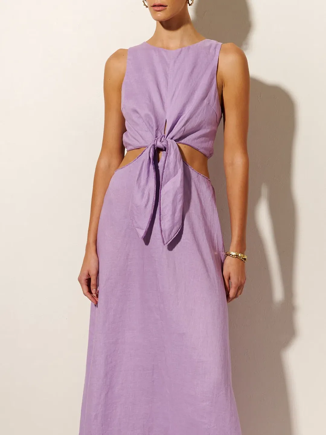 Kivari Ellie Cut Out Maxi Dress Lilac Size 16 for rent on The Volte - main image