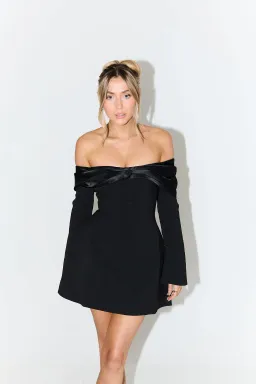 Bow Mini Dress in Black for rent on The Volte - image 1