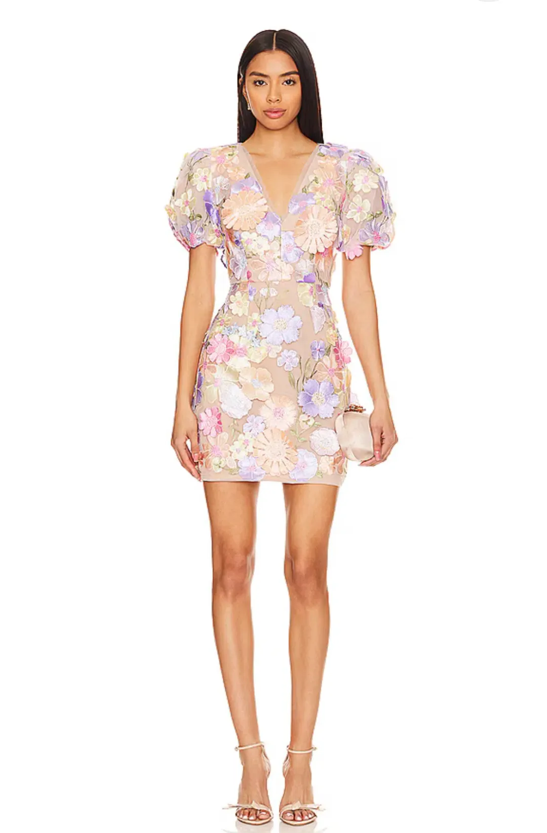 Elliatt Anthea 3D Lace Mini Dress Purple Size 8 for rent on The Volte - main image