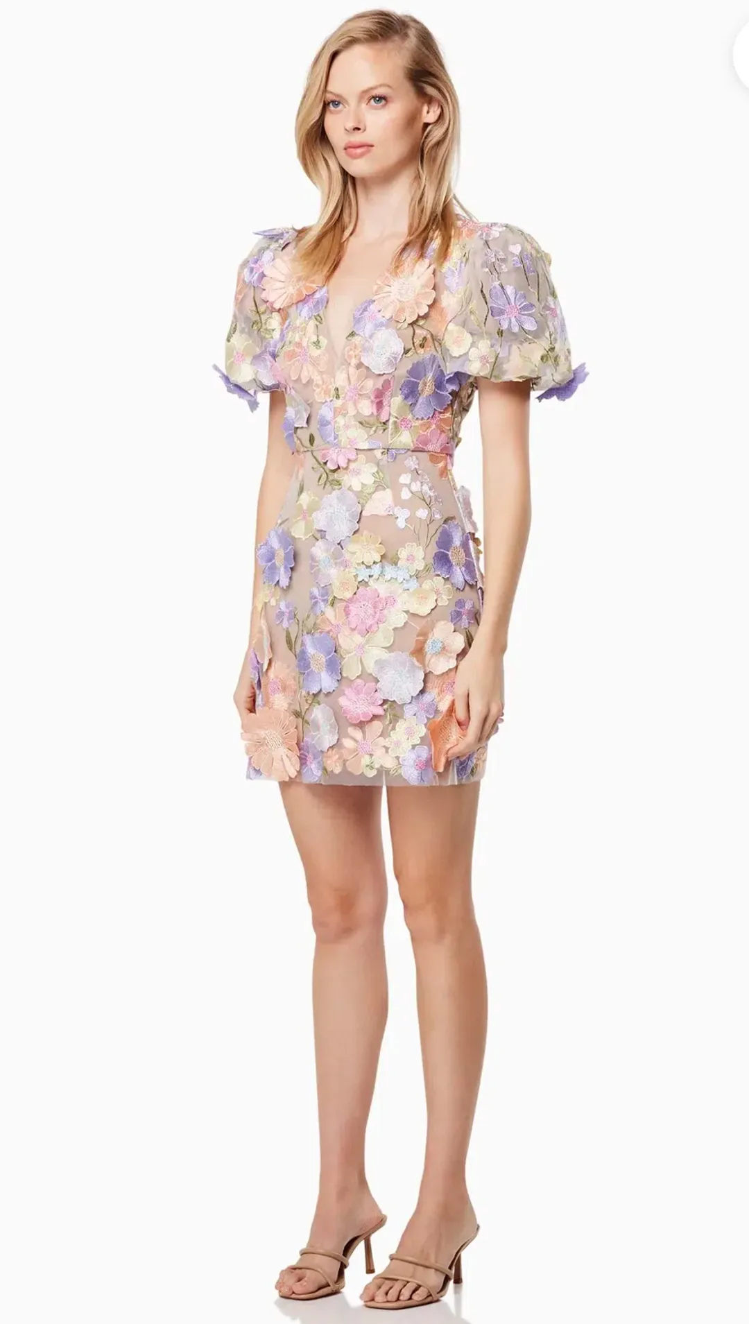 Elliatt Anthea 3D Lace Mini Dress Purple Size 8 for rent on The Volte - main image