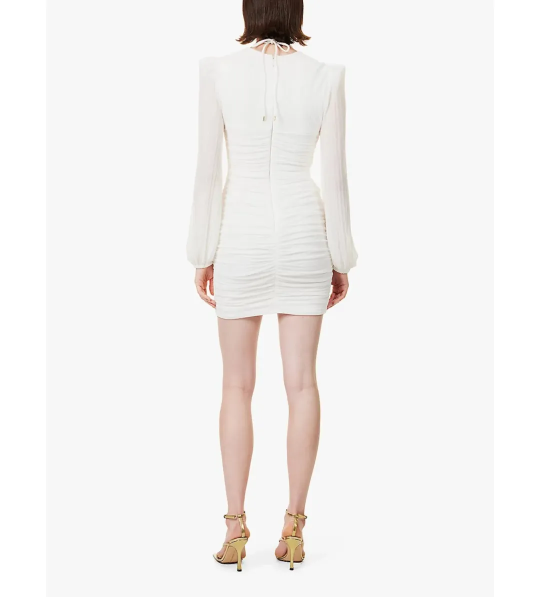 Rebecca Vallance Guinevere Gathered Woven Mini Dress White Size 10 for rent on The Volte - main image