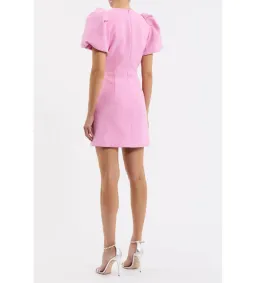Rebecca Vallance Juliana Puff Sleeve Mini Dress Pink Size AU 12 for rent on The Volte - image 4