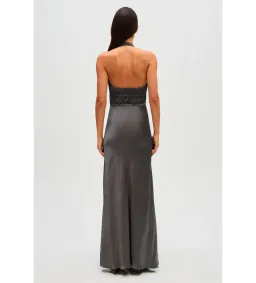 Misha Celine Satin Maxi Dress in Pewter Size 6/XS for rent on The Volte - image 5