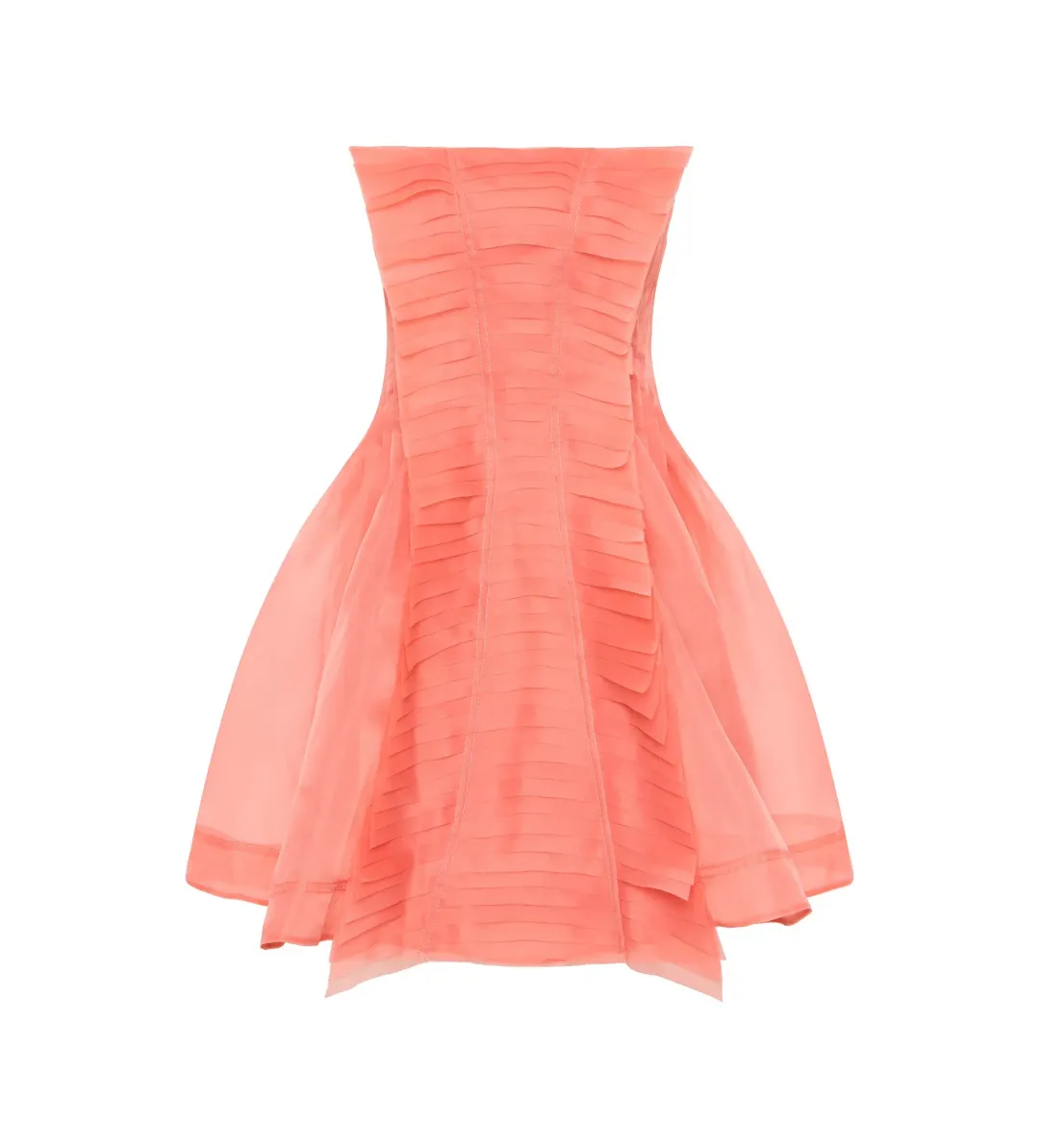 Aje Astrid Strapless Mini Dress Washed Coral Size AU 12 for rent on The Volte - main image