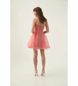 Aje Astrid Strapless Mini Dress Washed Coral Size AU 12 for rent on The Volte - image 5