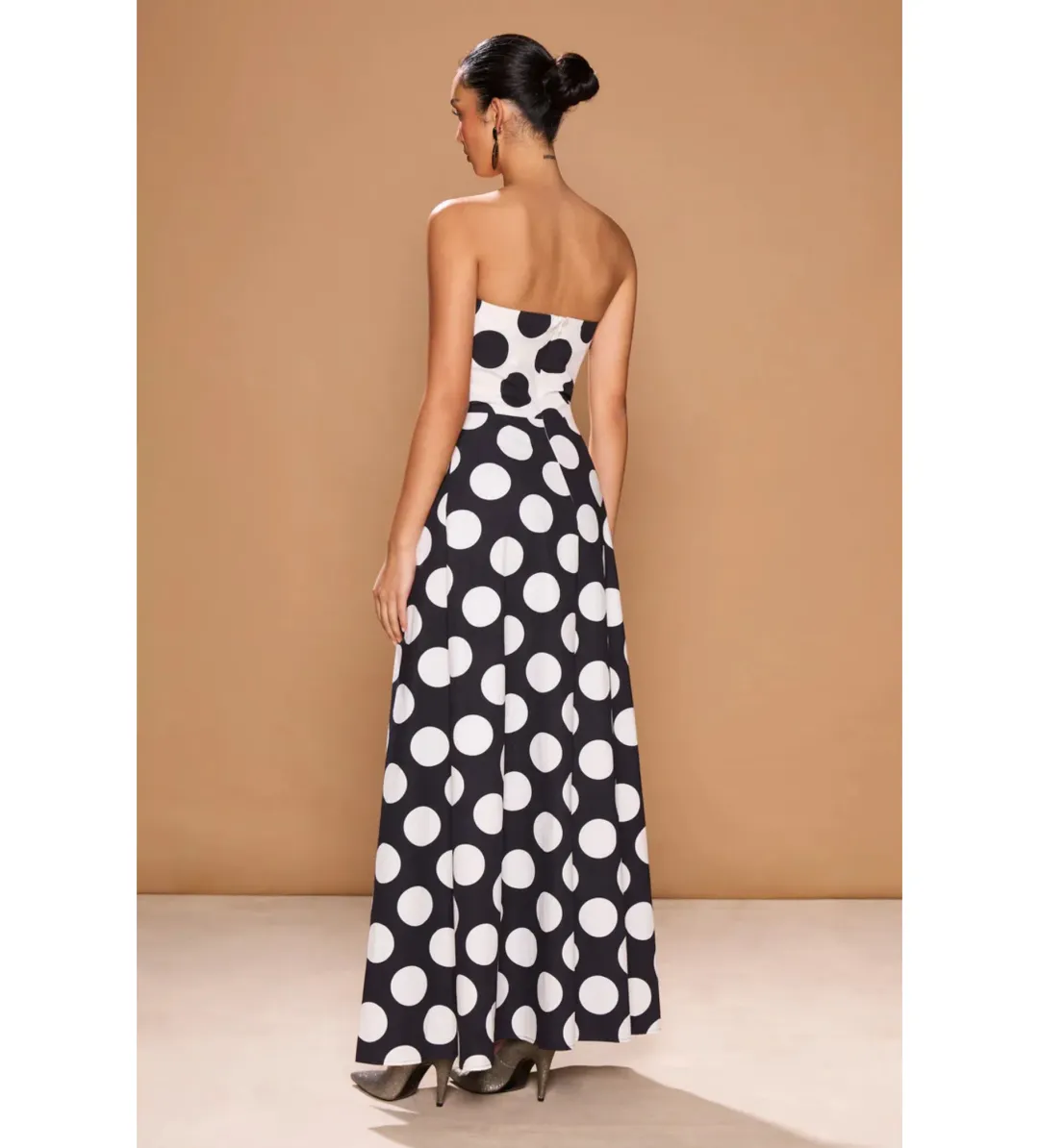Sonya Moda Sonja Milano Polka Dot Dress Maxi Black Size AU 12 for rent on The Volte - main image