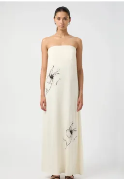 Third Form Dream State Strapless Maxi Dress Cream/Black Print Size 12 for rent on The Volte - image 5
