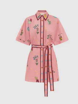 Alemais Timmy Embroidered Mini Dress Pink Size 14 for rent on The Volte - image 4