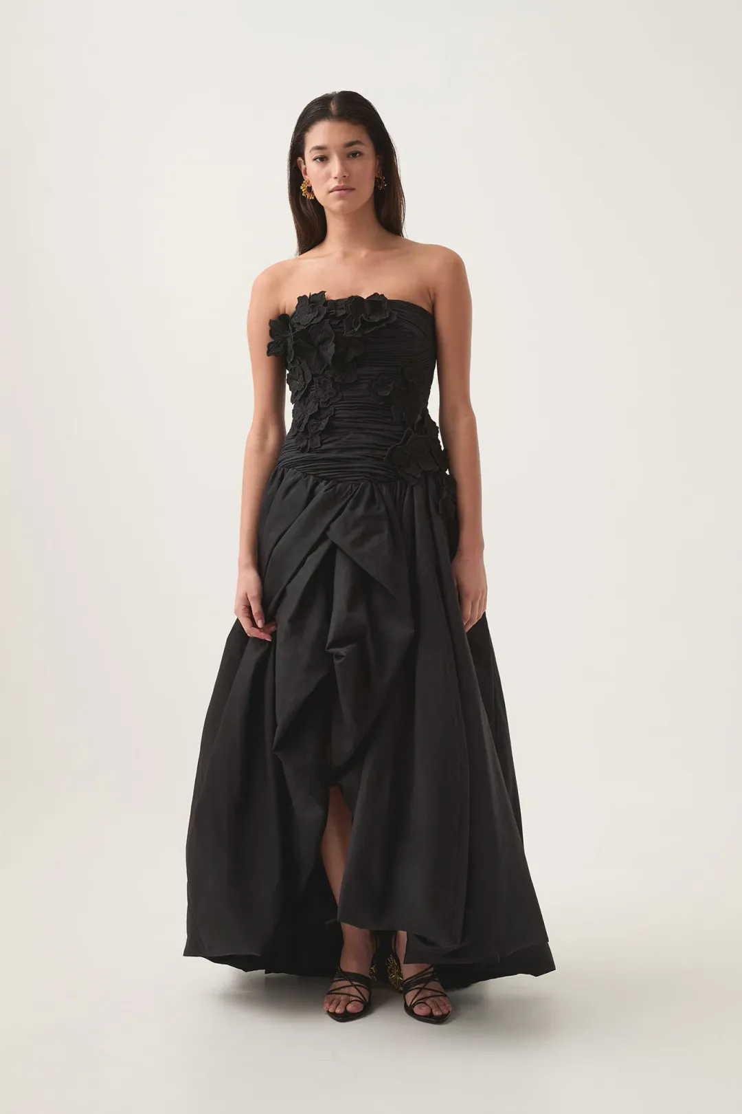 Aje Splendour Flower Gown in Black Size 12 for rent on The Volte - main image