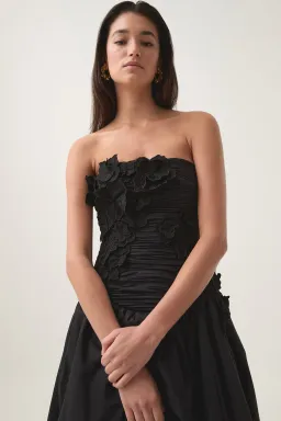 Aje Splendour Flower Gown in Black Size 12 for rent on The Volte - image 4