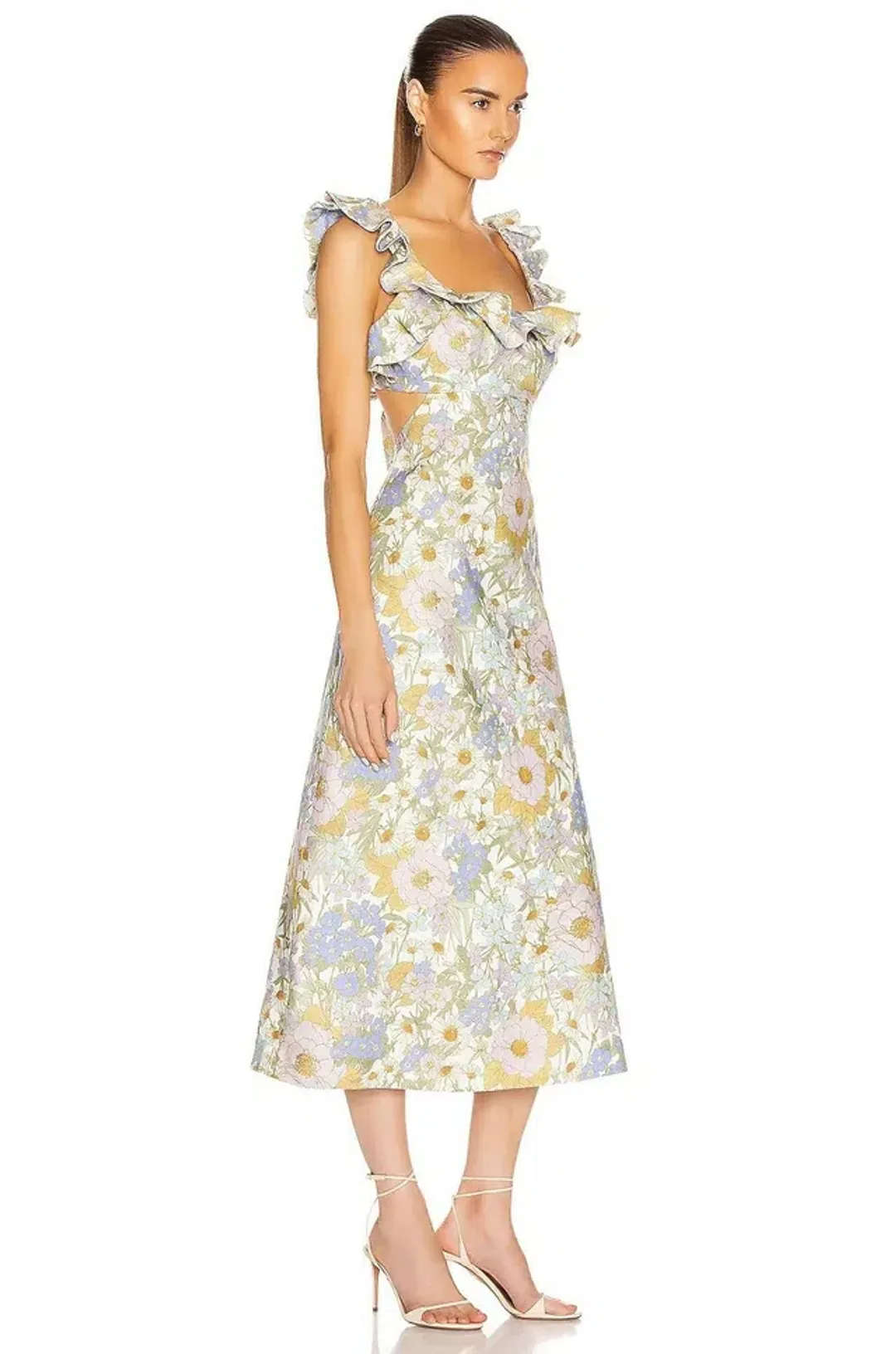 Zimmermann Super Eight Frilled Midi Dress Floral Size 1 / AU 10 for rent on The Volte - main image