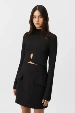 Camilla & Marc Ilona Long Sleeve Mini Dress Black Size 6 for rent on The Volte - image 2