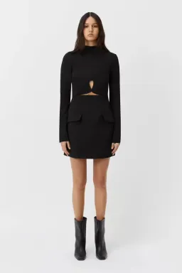 Camilla & Marc Ilona Long Sleeve Mini Dress Black Size 6 for rent on The Volte - image 1