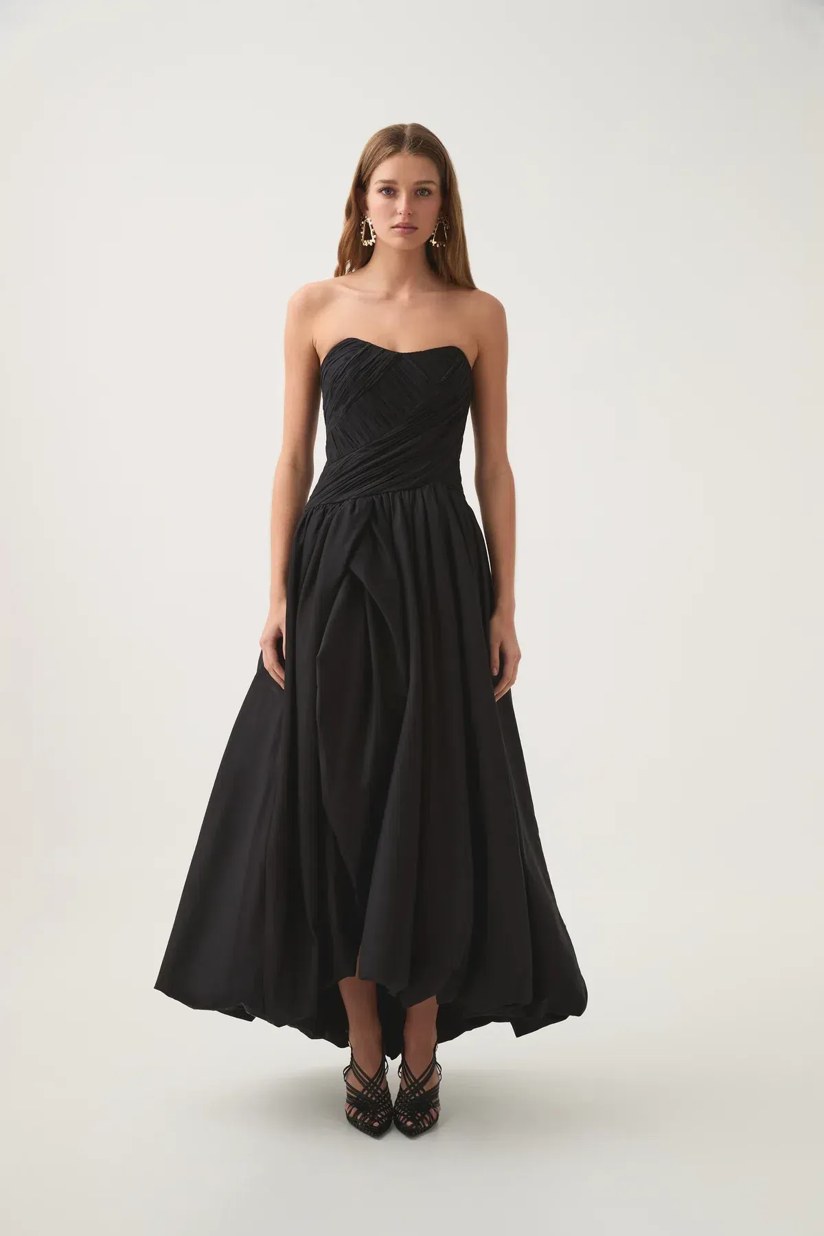 Aje Spatial Maxi Dress Black Size 6 for rent on The Volte - main image
