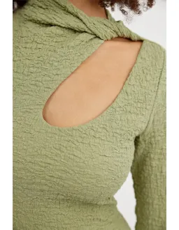 Significant Other Brielle Long Sleeve Midi Dress Sage Green Size 8 for rent on The Volte - image 4