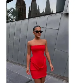 Effie Kats Womens Merci Mini Dress Cherry Red Size XS / AU 6 for rent on The Volte - image 7