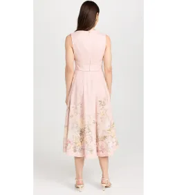 Zimmermann Waverly Plunge Midi Dress Pink Floral Size 1 / AU 10 for rent on The Volte - image 3