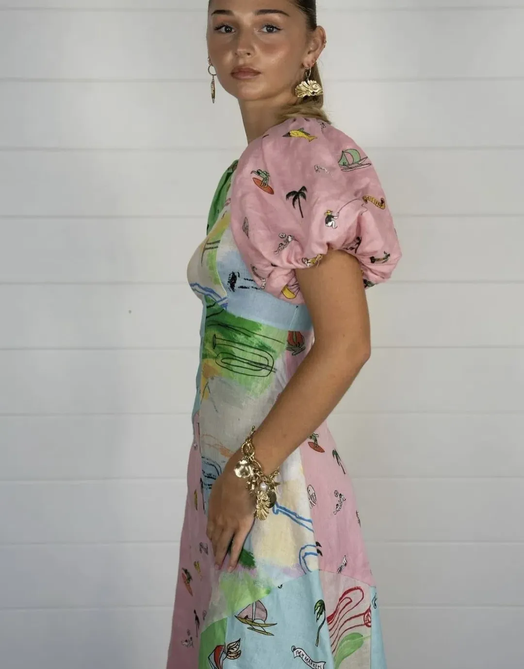 Alemais Jet Midi Dress Multi Size AU 12 for rent on The Volte - main image