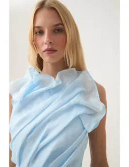 Aje Genesis Midi Dress Sea Breeze Size AU 8 for rent on The Volte - image 3