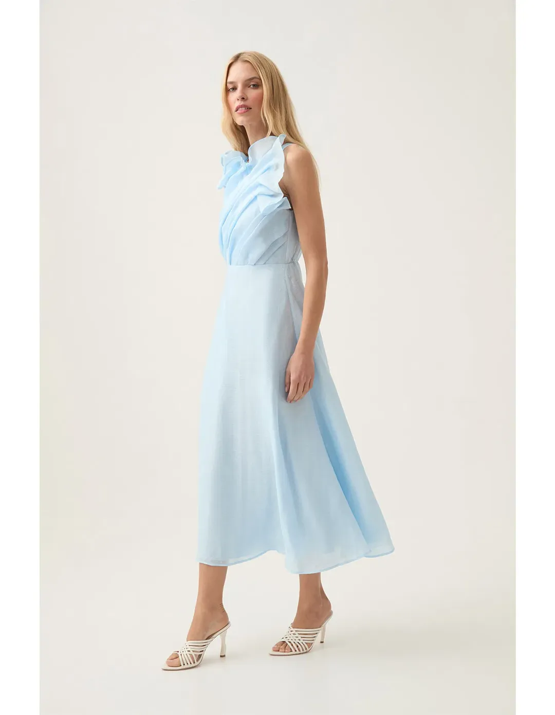 Aje Genesis Midi Dress Sea Breeze Size AU 8 for rent on The Volte - main image