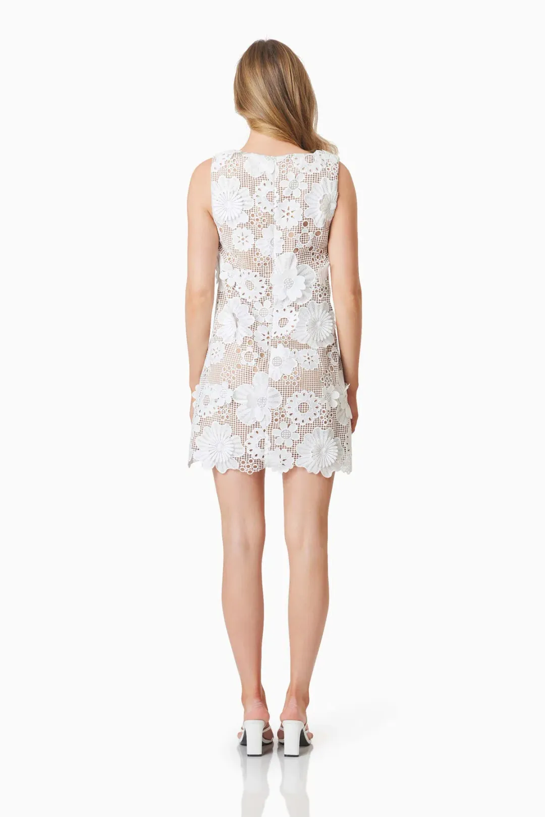 Elliatt Autumn Shift Mini Dress in White Size 10 for rent on The Volte - main image