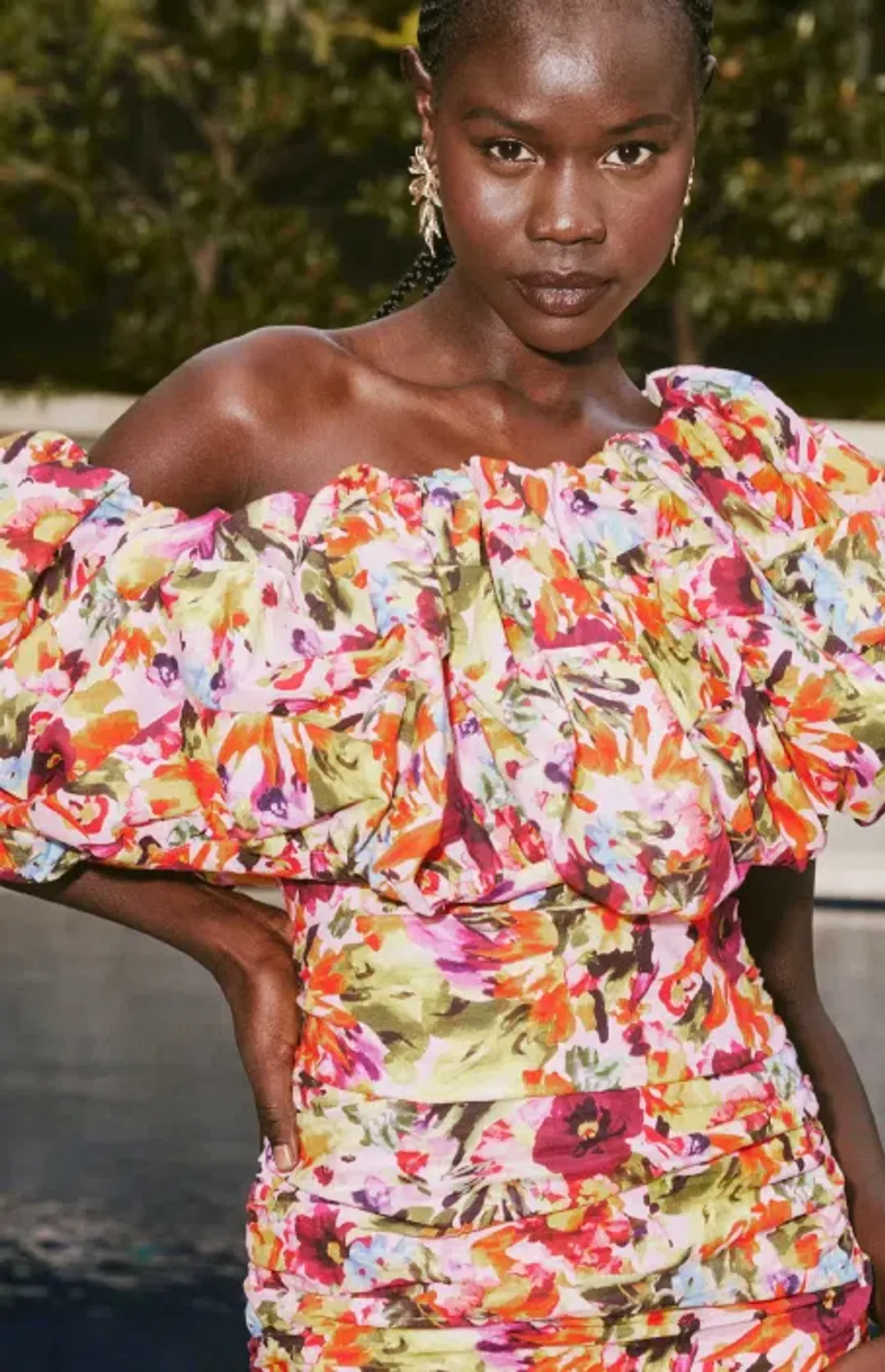 Elliatt Elira Printed Mini Dress in Floral Multi Size 10 for rent on The Volte - main image