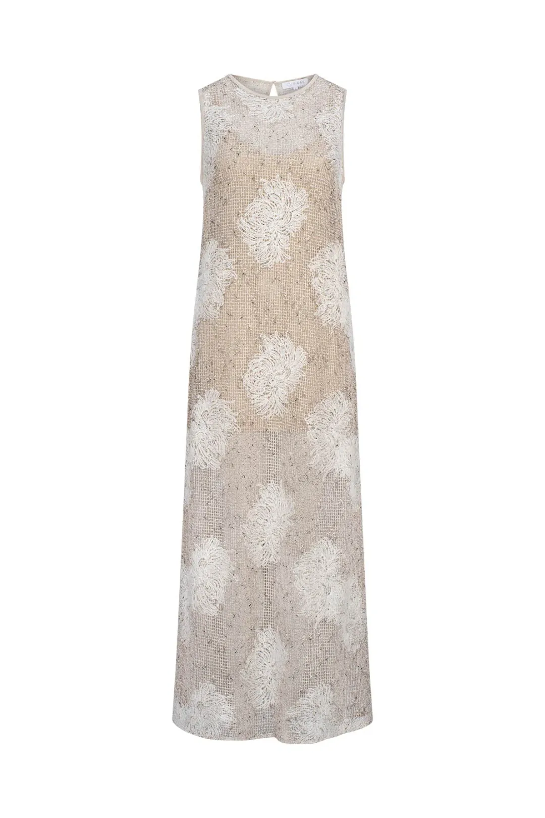 Curaae by Elliatt Samieka Crochet Midi Dress in Beige Size 10 for rent on The Volte - main image