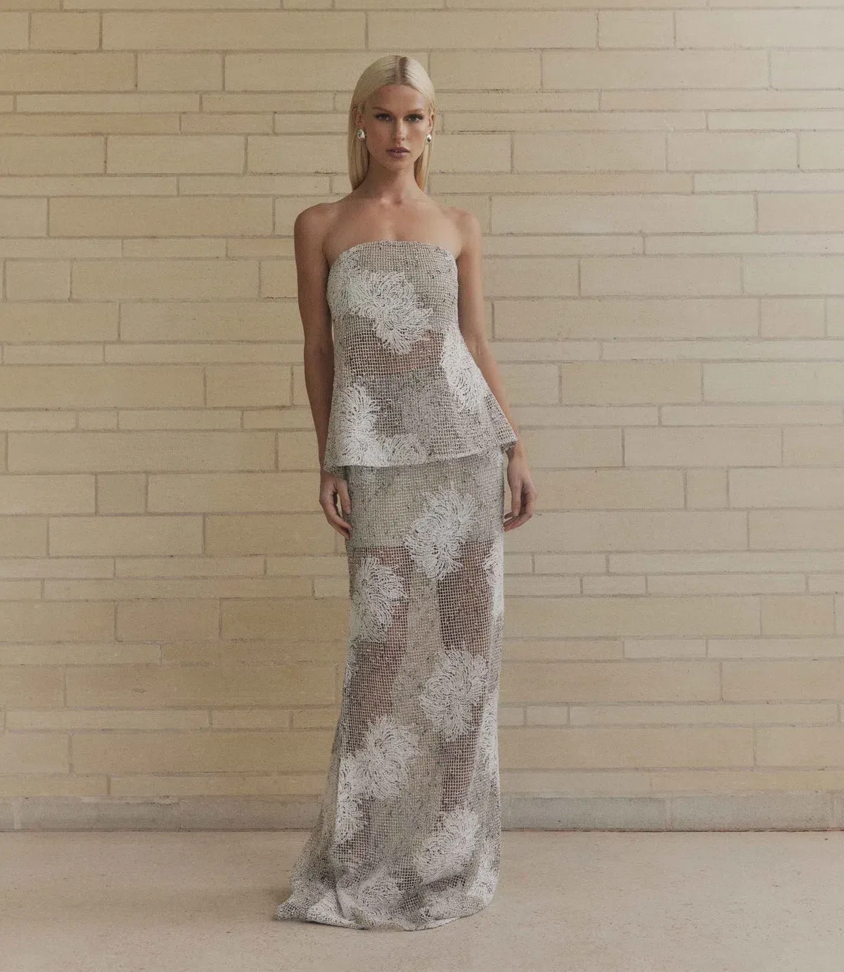 Curaae by Elliatt Dixie Crochet Set in Beige Size 10 for rent on The Volte - main image