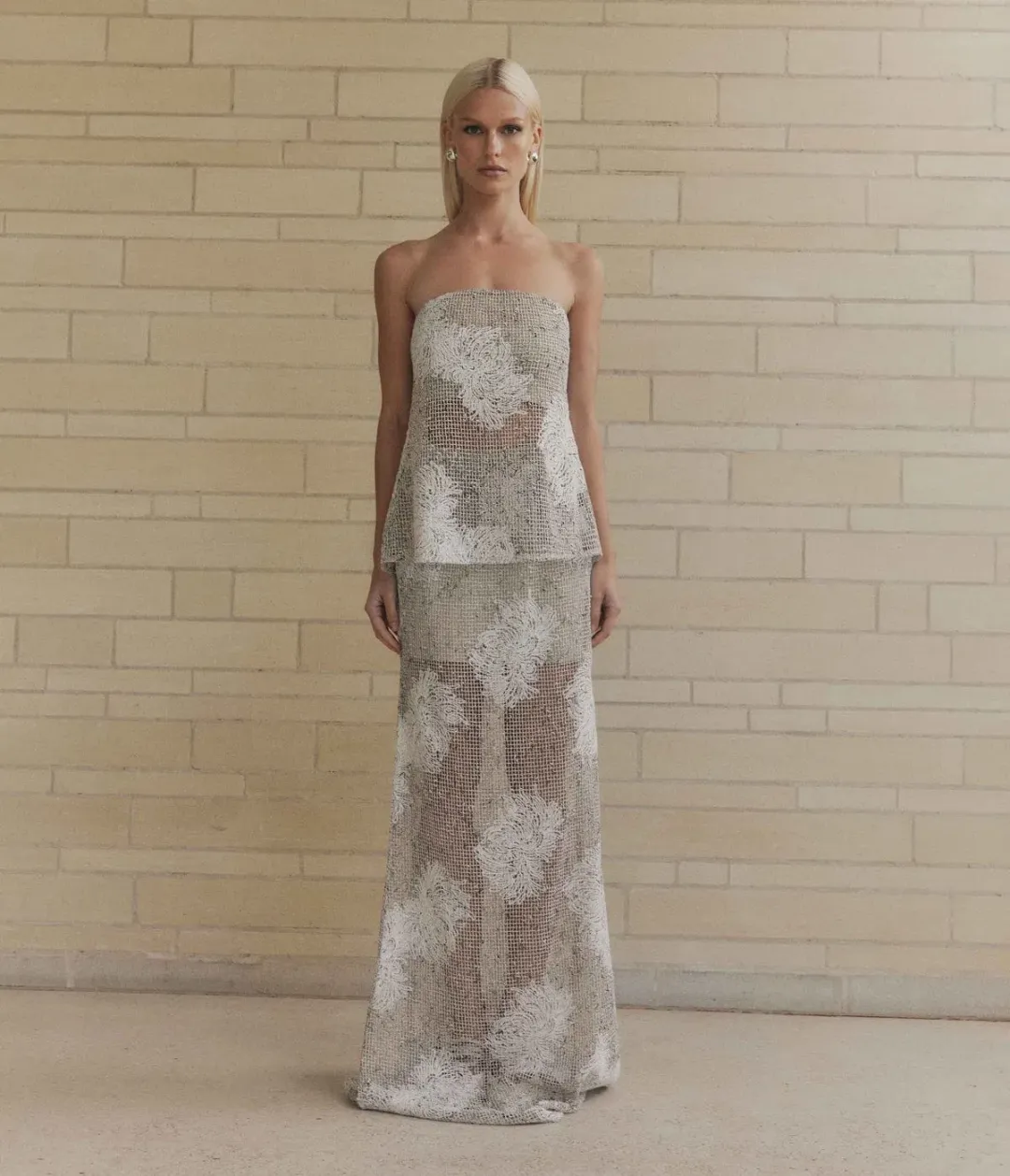 Curaae by Elliatt Dixie Crochet Set in Beige Size 10 for rent on The Volte - main image