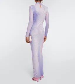 Self Portrait Crystal Embellished Maxi Dress Purple Size 8 for rent on The Volte - image 3