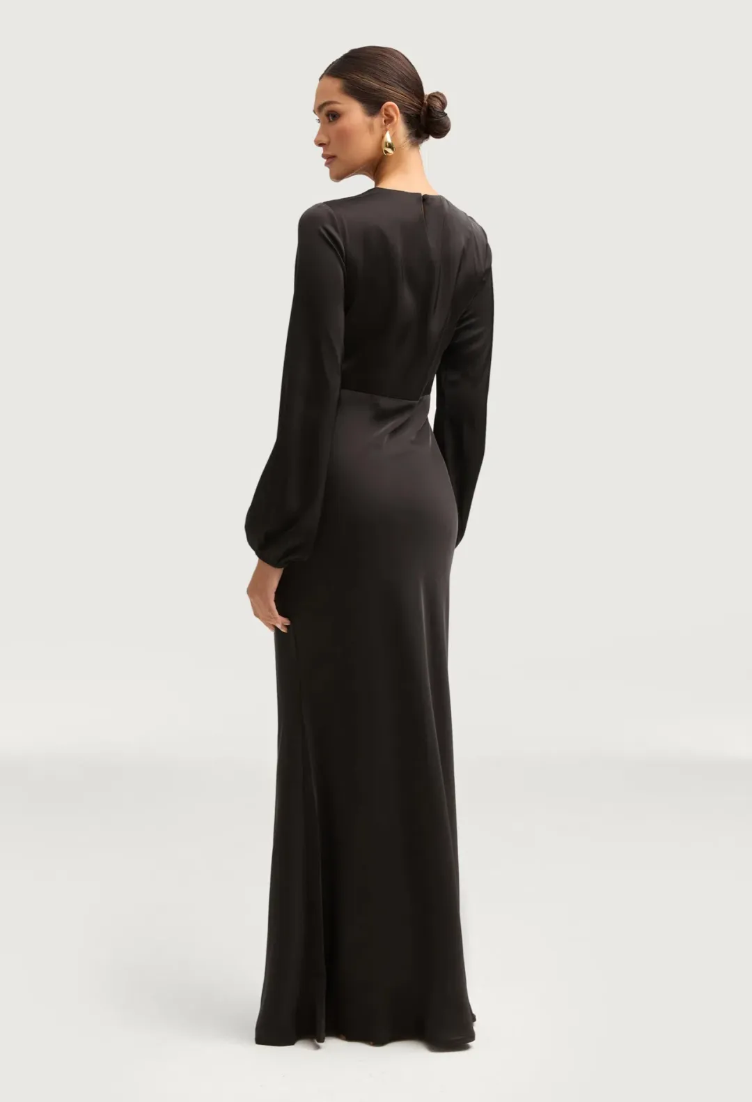 Veiled Kamila Satin Maxi Dress Black Size S / AU 8 for rent on The Volte - main image