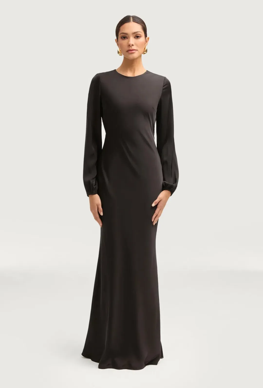 Veiled Kamila Satin Maxi Dress Black Size S / AU 8 for rent on The Volte - main image