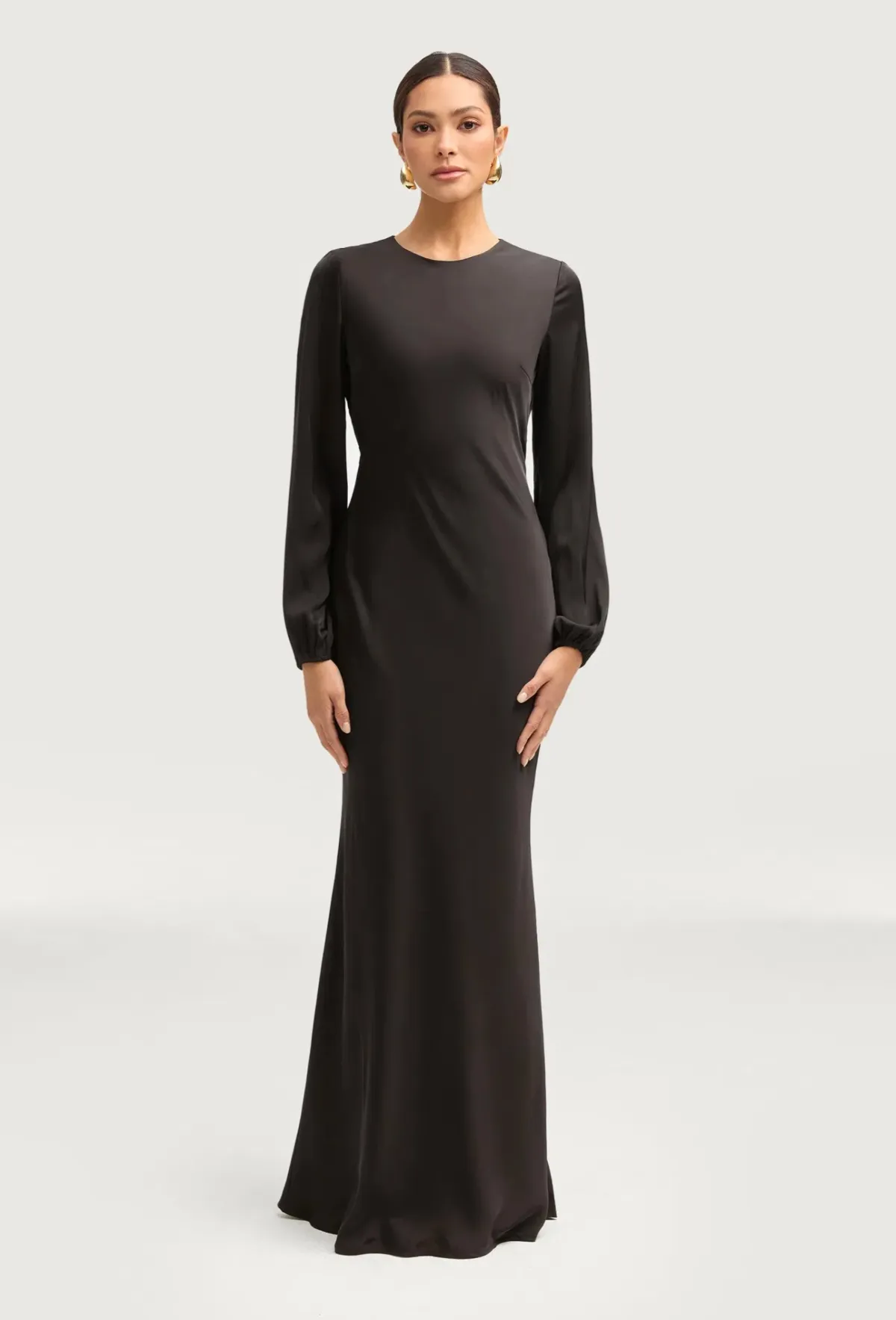 Veiled Kamila Satin Maxi Dress Black Size S / AU 8 for rent on The Volte - main image