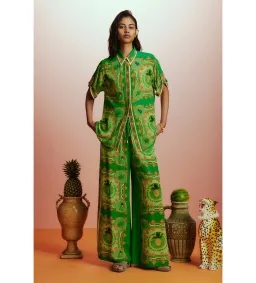 Alémais La Musica Silk Shirt and Pant Green Size AU 16 for rent on The Volte - image 1