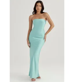 House of CB Alette Satin Maxi Dress Jade Size M / AU 10  for rent on The Volte - image 1