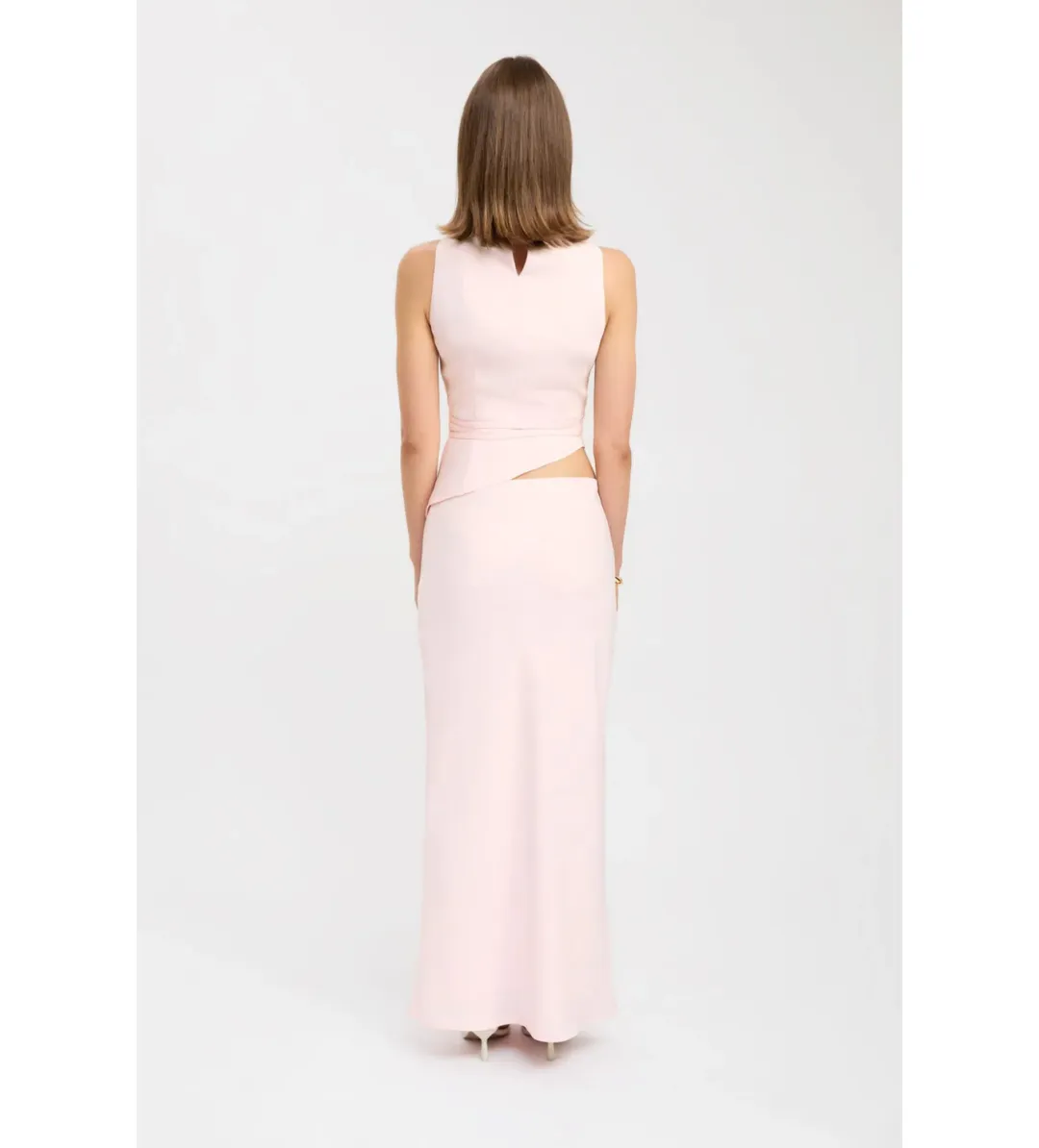 Kookai Ariel Double Belt Halter Top And Maria Maxi Skirt Set in Heavenly Pink Size AU 10 for rent on The Volte - main image