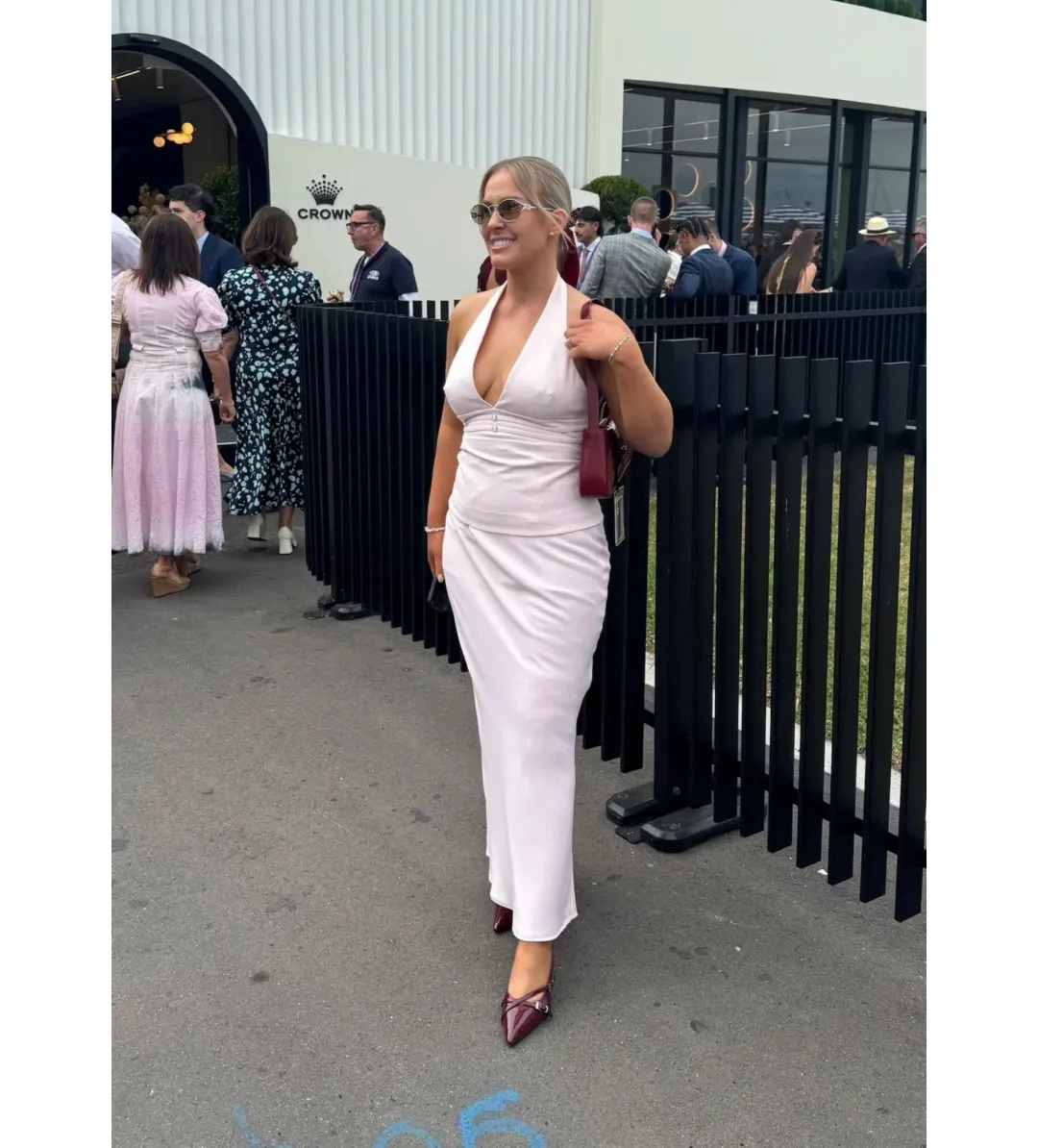 Kookai Ariel Double Belt Halter Top And Maria Maxi Skirt Set in Heavenly Pink Size AU 10 for rent on The Volte - main image