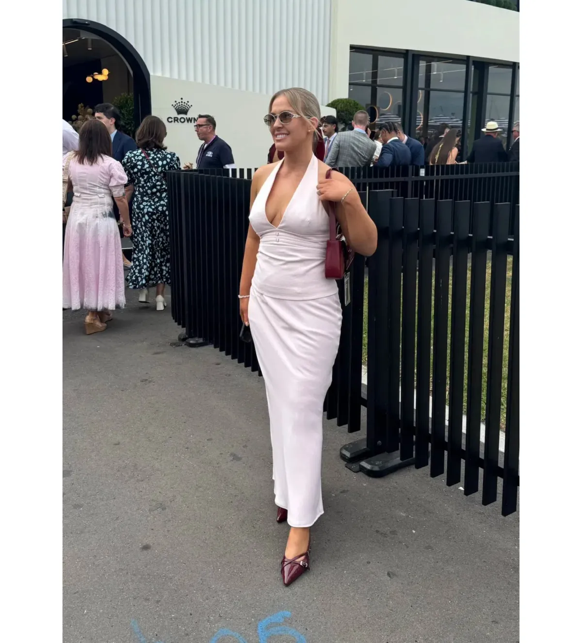 Kookai Ariel Double Belt Halter Top And Maria Maxi Skirt Set in Heavenly Pink Size AU 10 for rent on The Volte - main image