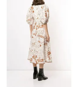 Zimmermann Graffiti Linen Day Dress in Graffiti Print Size 2 / AU 12 for rent on The Volte - image 2
