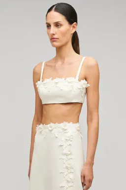 Oroton Rosebud Lace Bralet and Midi Skirt Set Soft Cream Size 8 for rent on The Volte - image 5