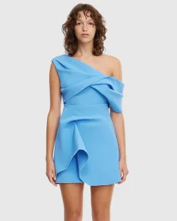 Acler Ashford Mini Dress Capri Blue Size AU 10 for rent on The Volte - image 4