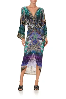 Camilla Animal Army Long Split Front Twist Midi Dress Print Size XXXL / AU 20 for rent on The Volte - image 1