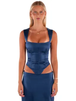 I Am Delilah Valerie Corset and Maxi Skirt Set in Midnight Blue Size M / AU 10 for rent on The Volte - image 2