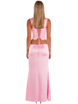 I Am Delilah Valerie Corset and Maxi Skirt Set in Candy Pink Size L / AU 12 for rent on The Volte - image 3