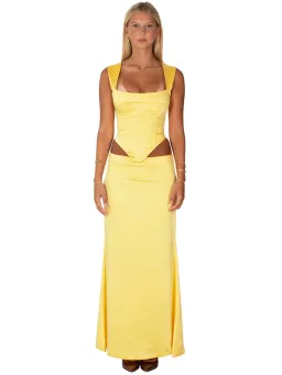 I Am Delilah Valerie Corset and Maxi Skirt Set in Daffodil Yellow Size M / AU 10 for rent on The Volte - image 1