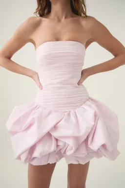 Aje Violette Bubble Hem Mini Dress in Pastel Pink Size AU 6 for rent on The Volte - image 2