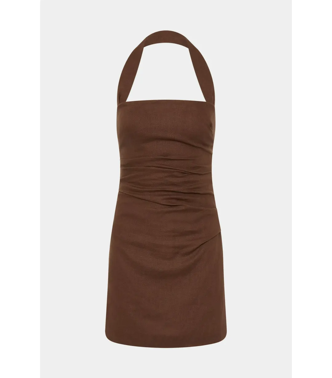 Sir the Label Noemi Halter Mini Dress in Chocolate Size AU 4  for rent on The Volte - main image