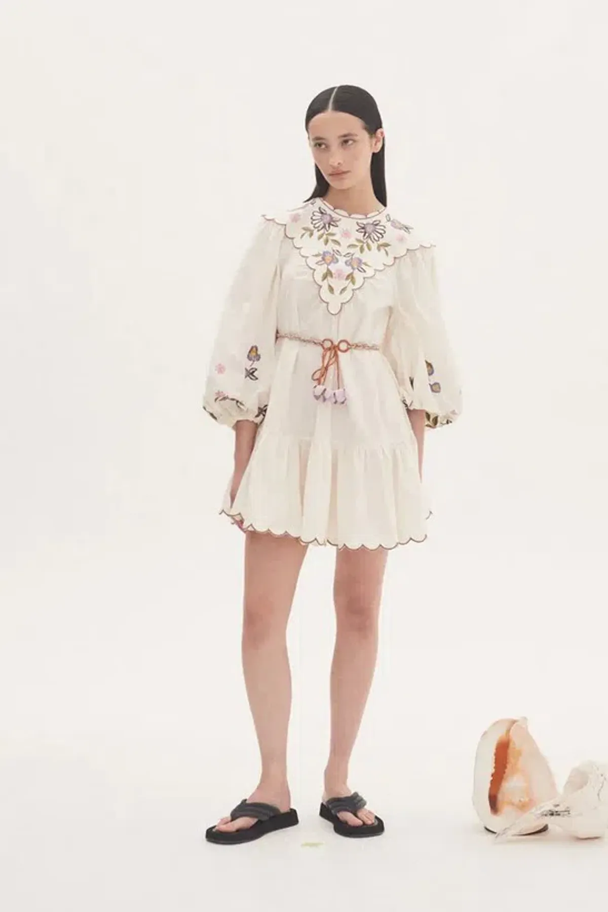 Alémais Nelly Embroidered Mini Dress Floral Size AU 16 for rent on The Volte - main image