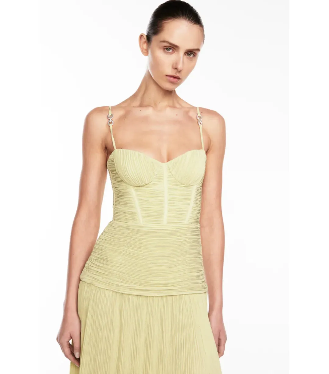 Manning Cartell Double Time Pleat Dress Pistachio Size AU 8 for rent on The Volte - main image