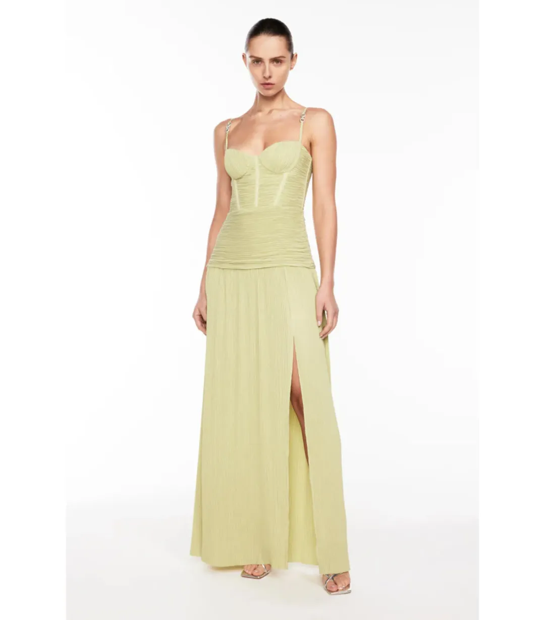 Manning Cartell Double Time Pleat Dress Pistachio Size AU 8 for rent on The Volte - main image